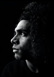 Dramatic portrait performing artist