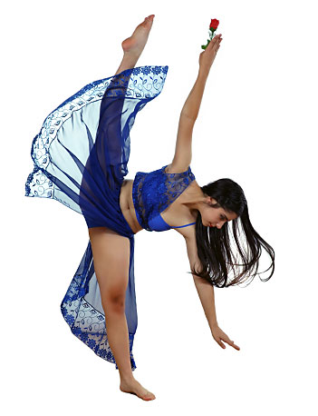 dancer with flower studio photograph